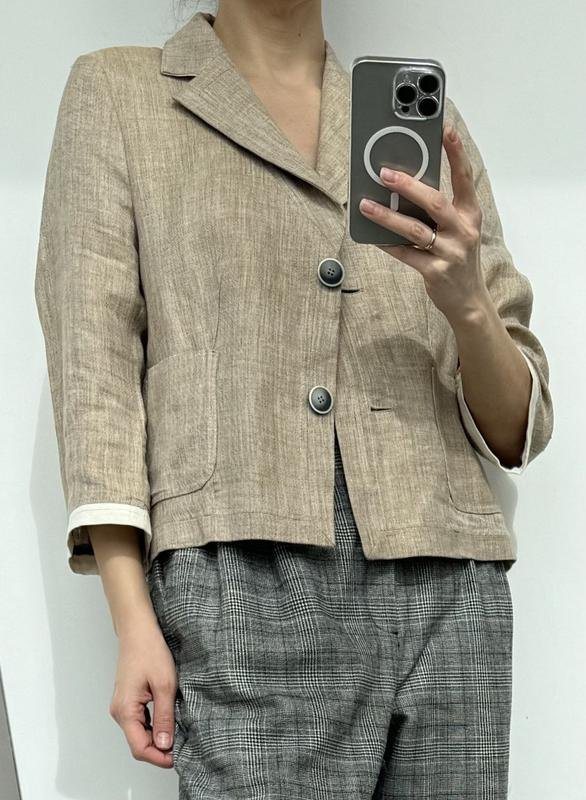 Женский Sartoria di Cascia Пиджак Бежевый Лен 38 /