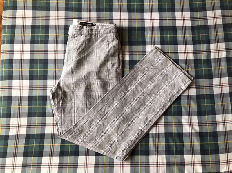Uomo Club Monaco Pantaloni Grigio Lino 32