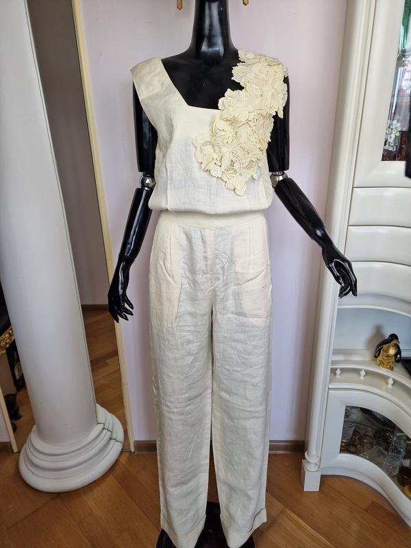 Femme Chloé Combinaison Beige Lin 36