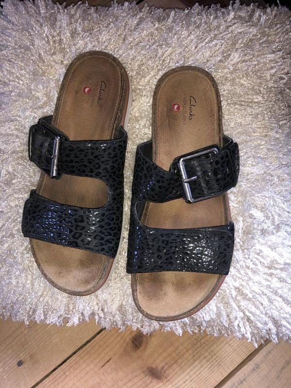 Donna Clarks Sandali Nero Pelle 38