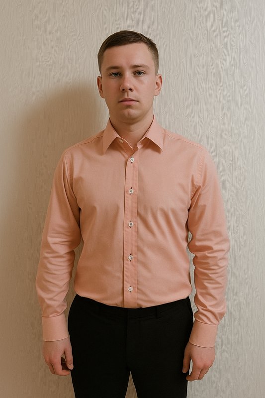 Мужской Eton Рубашка Персиковый Хлопок 38 / M / 46