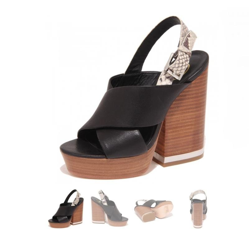 Donna Ash Sandali Neri Pelle 40