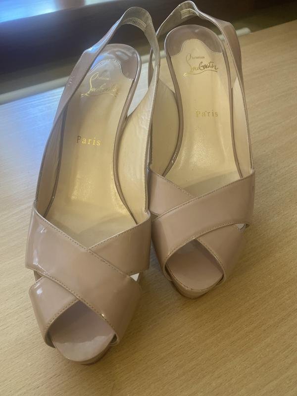 Herren Christian Louboutin Absätze Beige Leder 40