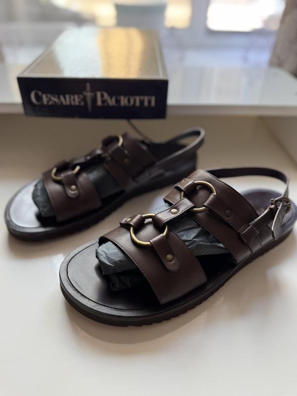 Men Cesare Paciotti Sandals Brown Leather 42.5
