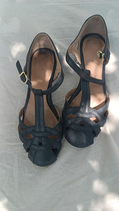 Donna Clarks Tacchi Nero Pelle 35.5