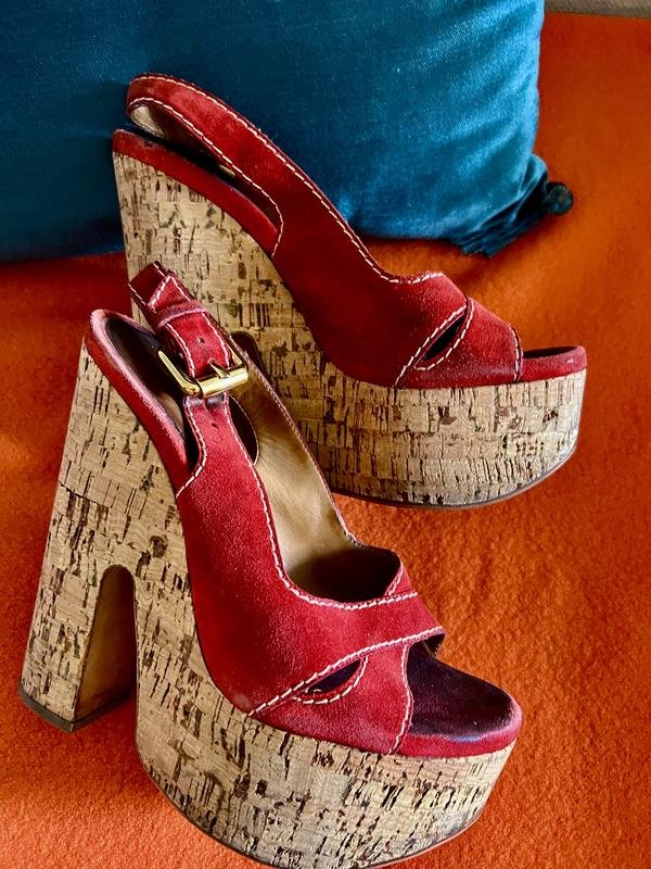 Women Casadei Wedge Sandals Red 37