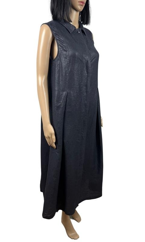 Women Seventy Dress Grey Linen 38 / M / 46