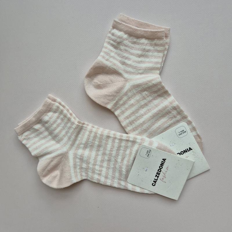 Women Calzedonia Socks Pink Cotton/Linen One Size