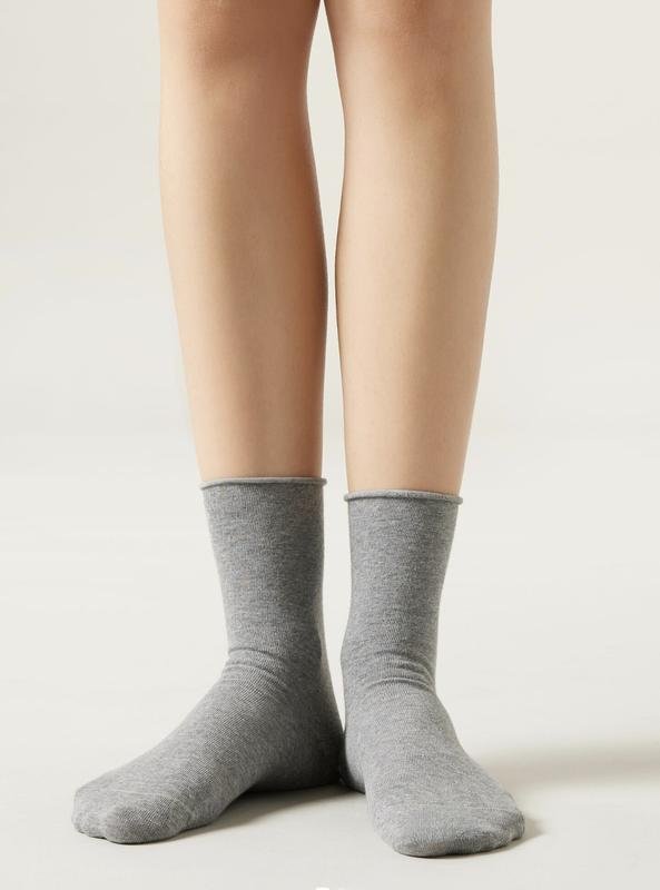 Women Calzedonia Socks Grey Cotton 36.5
