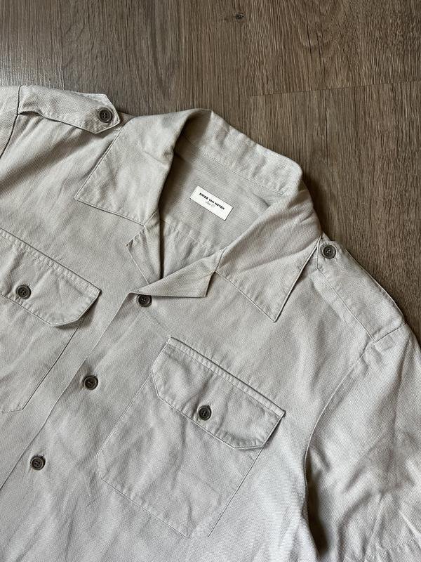 Men Dries Van Noten Shirt Grey Cotton 38 / M / 46