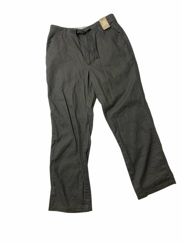 Men Angelo Litrico Trousers Grey Linen 30