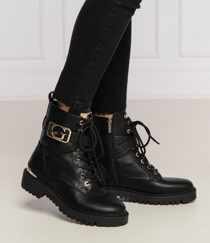 Женские GUESS Ботинки Чёрный Искусственная кожа 37