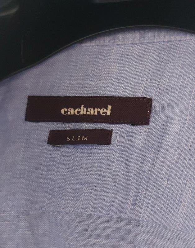 Men Cacharel Shirt Blue Linen S