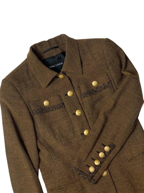 Damen Rena Lange Sakko Braun Wolle 34