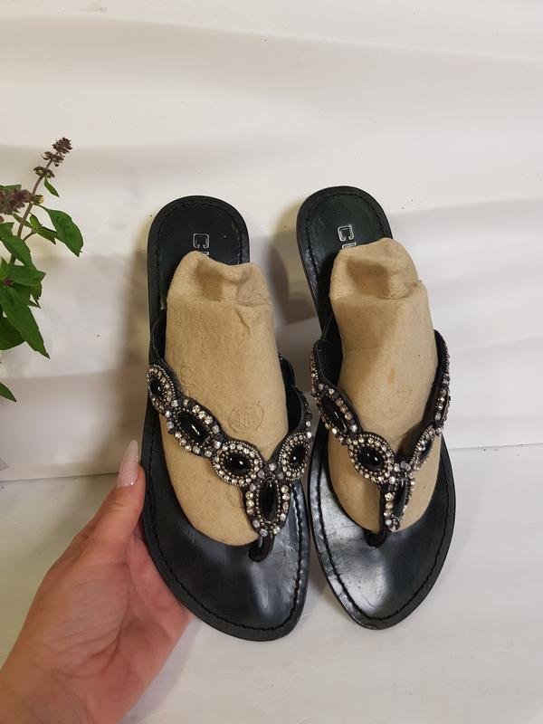 Женские Cube Сандалии Чёрный Кожа 38.5