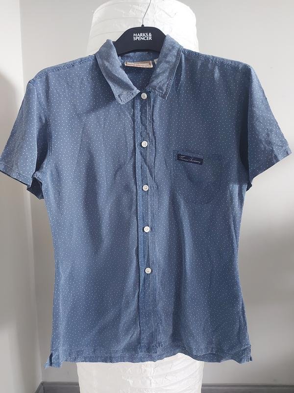 Donna Burberry Camicia Blu Seta 36