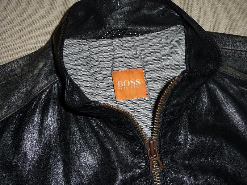 Мужской BOSS Orange Куртка Чёрный Кожа 40 /L / 48
