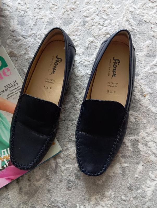 Damen Sioux Slipper Marineblau Leder 38