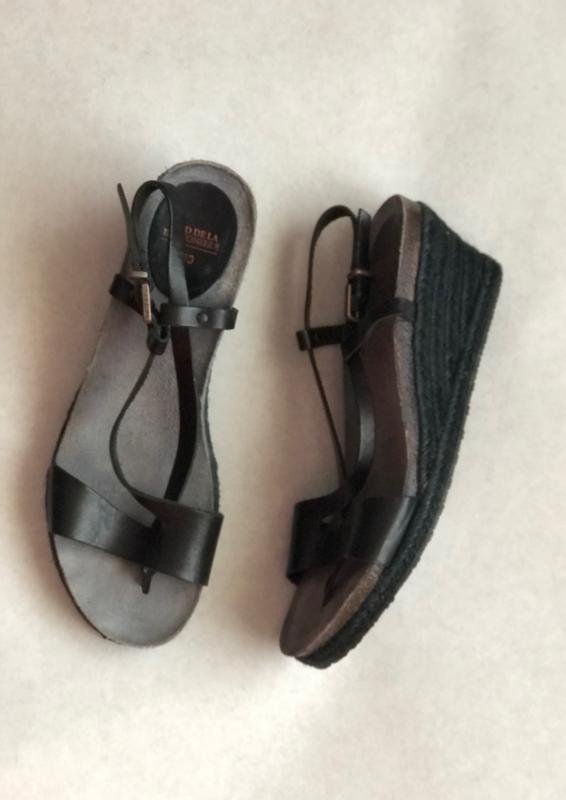 Женские Босоножки Чёрные Кожа 40.5