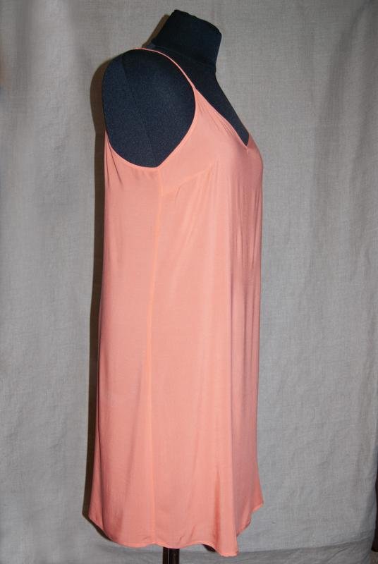 Women Custommade Dress Peach Silk 40 / L / 48