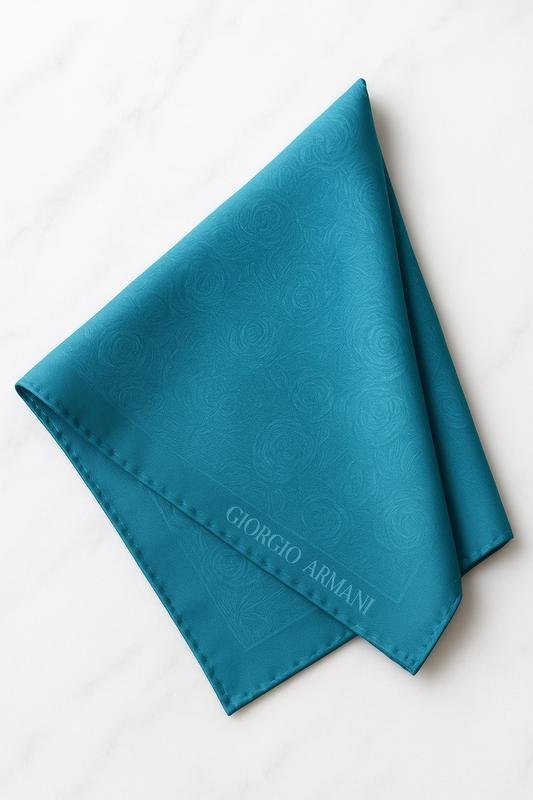 Unisex Giorgio Armani Scarf Turquoise Silk