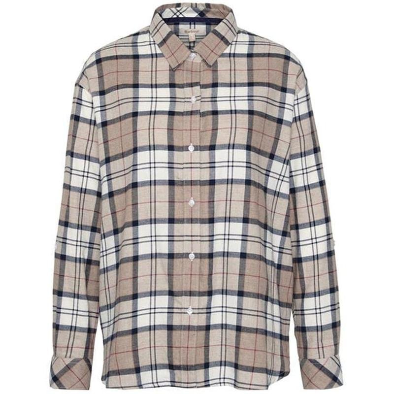 Damen Barbour Hemd Beige Baumwolle 40 / L / 48