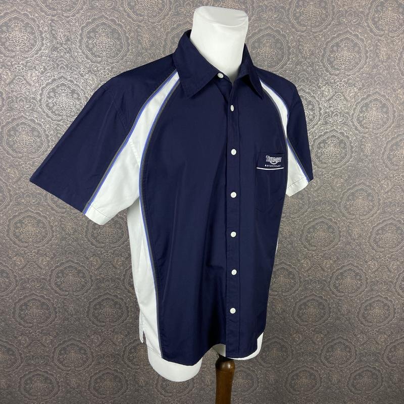Men Triumph Shirt Navy Polyester 40 /L / 48