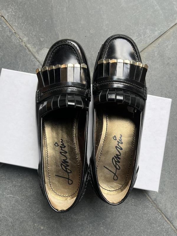 Femme Lanvin Mocassins Noir Cuir Verni 37