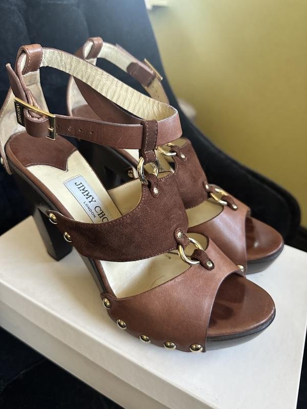 Damen Jimmy Choo Absätze Braun Leder 38.5