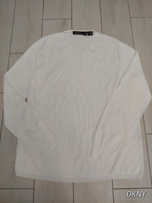Homme DKNY Pull Blanc Coton L