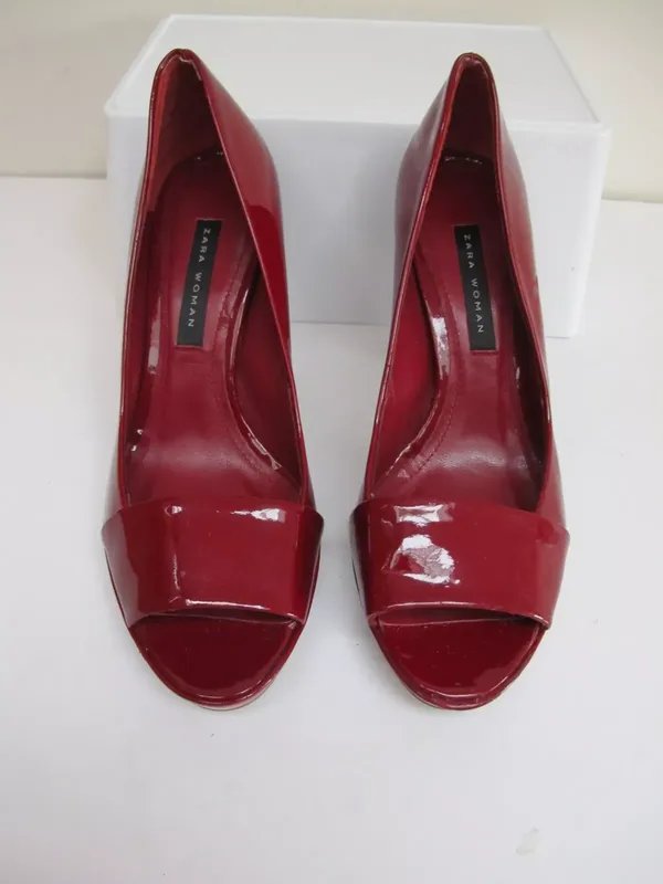 Женские ZARA Босоножки Бордовые 38