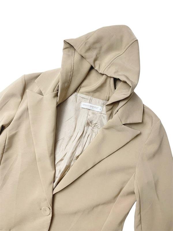 Damen Rinascimento Kapuzenblazer Beige Polyester