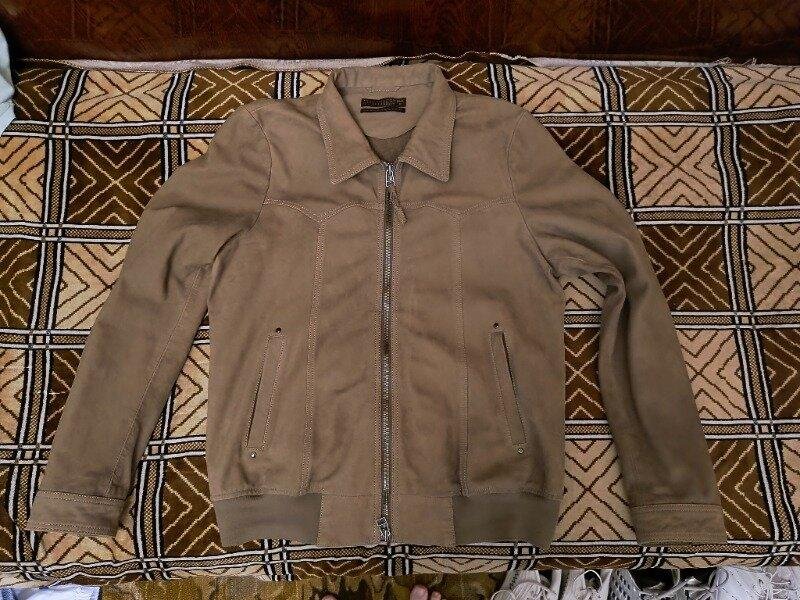 Herren Dna Homme Jacke Beige Leder 40 /L / 48