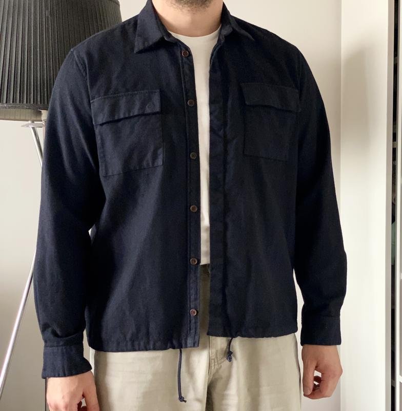 Herren Jigsaw Hemd Marineblau Wolle 42 / XL / 50