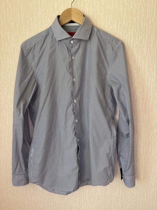 Мужской Hugo Boss Сорочка Серый Хлопок 38 / M / 46