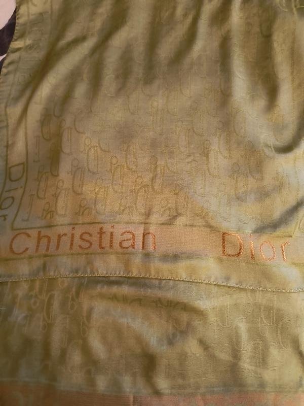 Donna Christian Dior Sciarpa Kaki Sete 180x53cm