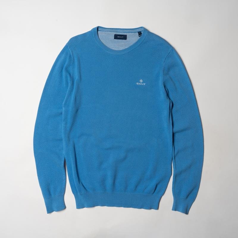 Мужской Gant Свитер Голубой Хлопок 38 / M / 46