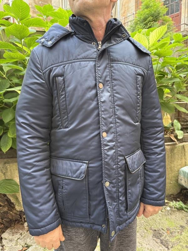 Uomo Cacharel Giacca Piumino Blu Navy 38 / M / 46