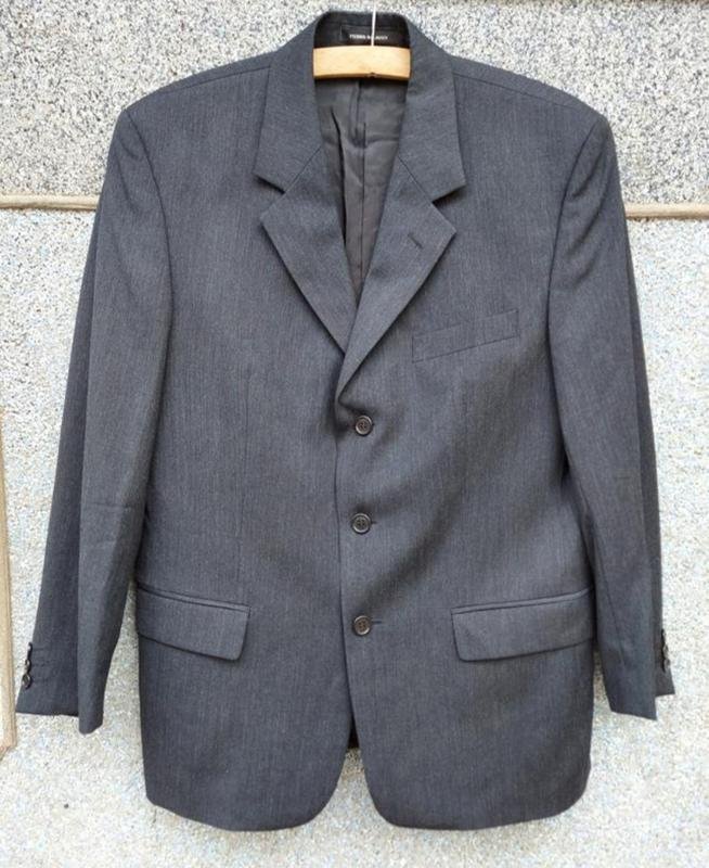 Мужской Balmain Пиджак Серый Шерсть S