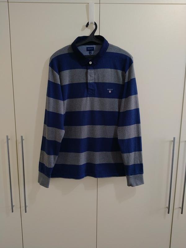 Herren Gant Rugby-Shirt Grau Baumwolle 42 / XL /