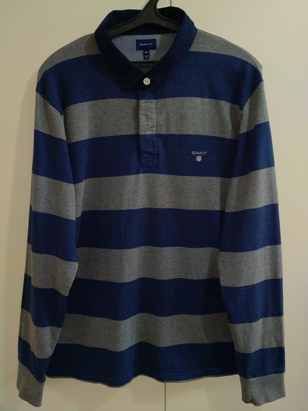 Herren Gant Rugby-Shirt Grau Baumwolle 42 / XL /