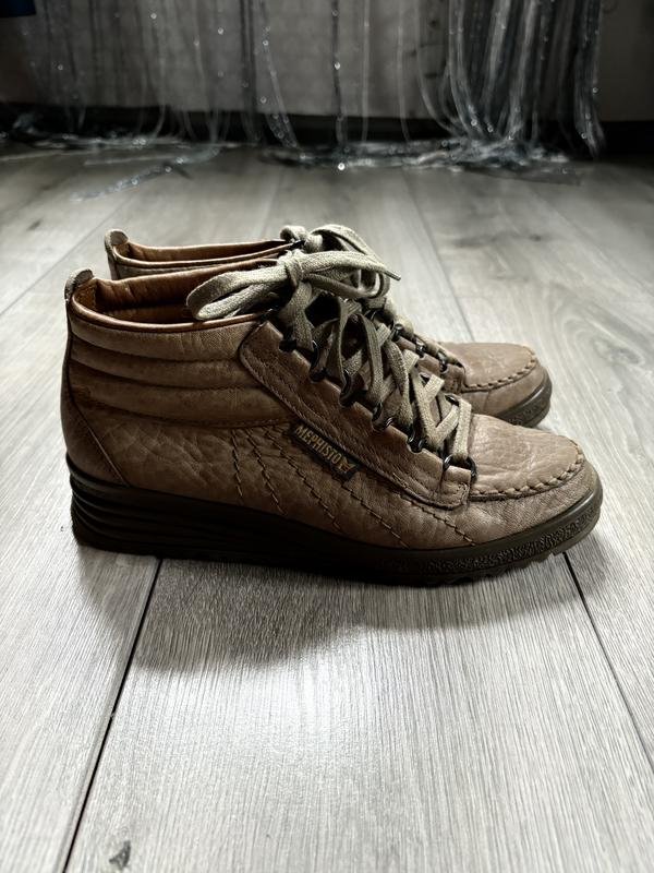 Женские Mephisto Ботинки Хаки Кожа 38