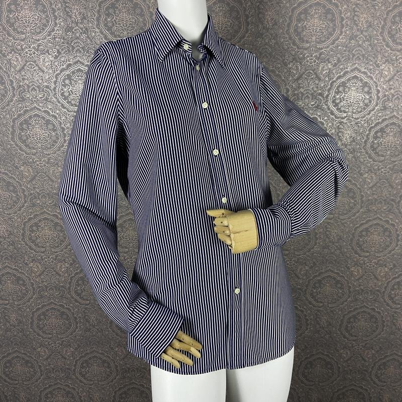 Damen Polo Ralph Lauren Hemd Marineblau Baumwolle