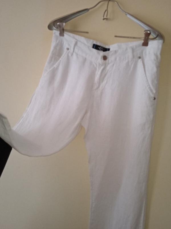 Damen Cerruti Hose Weiß Baumwolle L