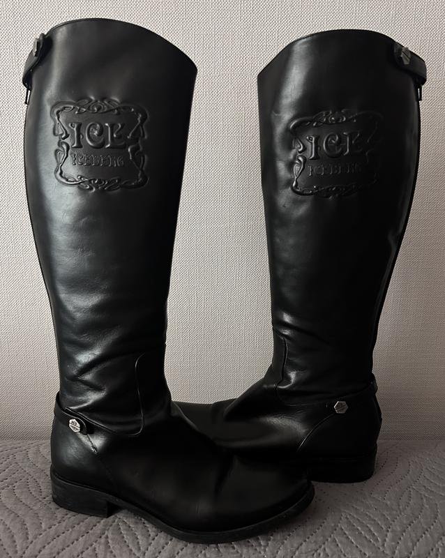 Damen Iceberg Stiefel Schwarz Leder 37