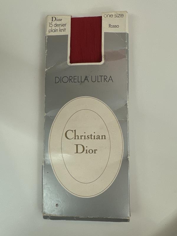 Women Christian Dior Tights Red Nylon One size
