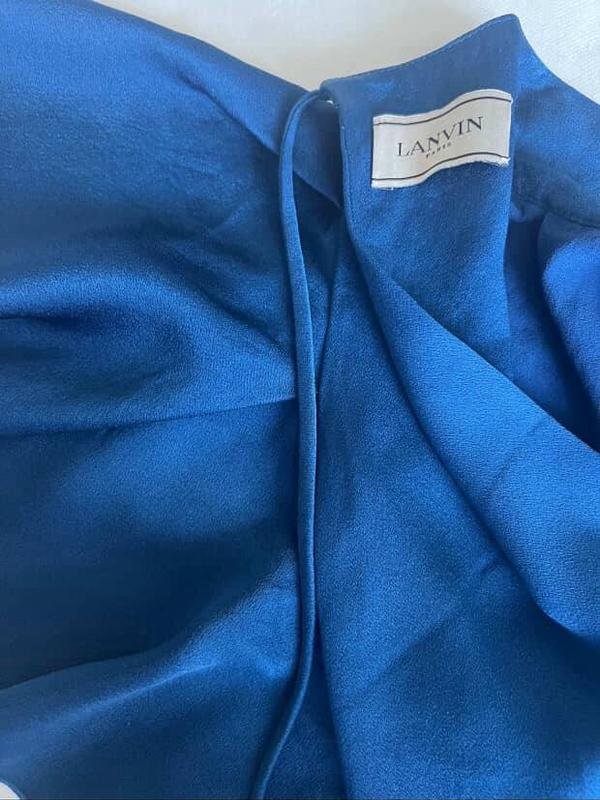 Femme Lanvin Chemisier Bleu Marine Viscose 38 / M