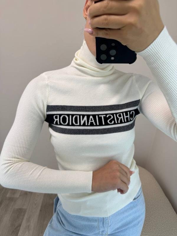 Women Christian Dior Turtleneck White One size