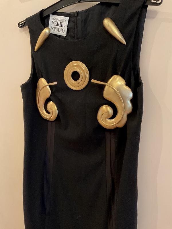 Women Gianfranco Ferre Dress Black Wool 38 / M /