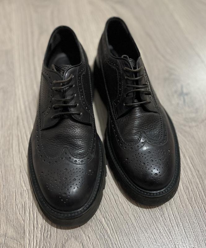 Herren Heels Schwarz Leder 42